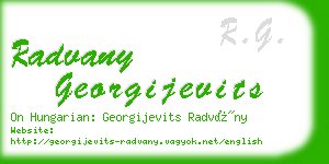 radvany georgijevits business card